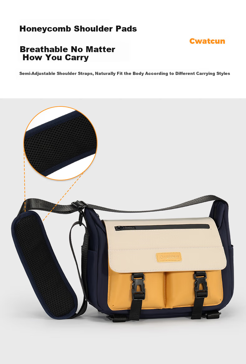CWATCUN Kaden Single Shoulder Camera Bag Waterproof Outdoor Travel Crossbody Storage Digital Camera Accessory Bag 8