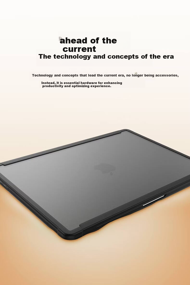 VOKAMO 2026 New M5 Compatible MacBook Pro 14-inch M5/M4/M3 Laptop Case Protective Cover Portable Semi-Transparent Black 11