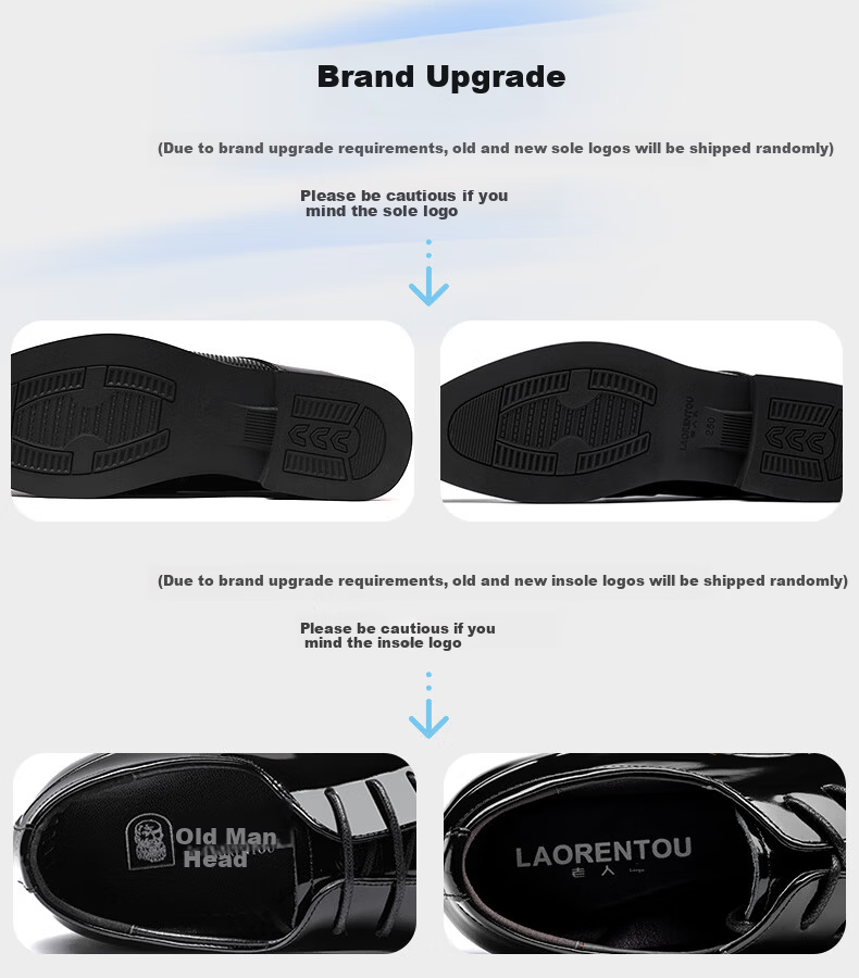 LAORENTOU Men's Business Dress Shoes First Layer Cowhide Non-Slip Small Size Invisible Height Increasing Shoes 1313A036 Black 36 12