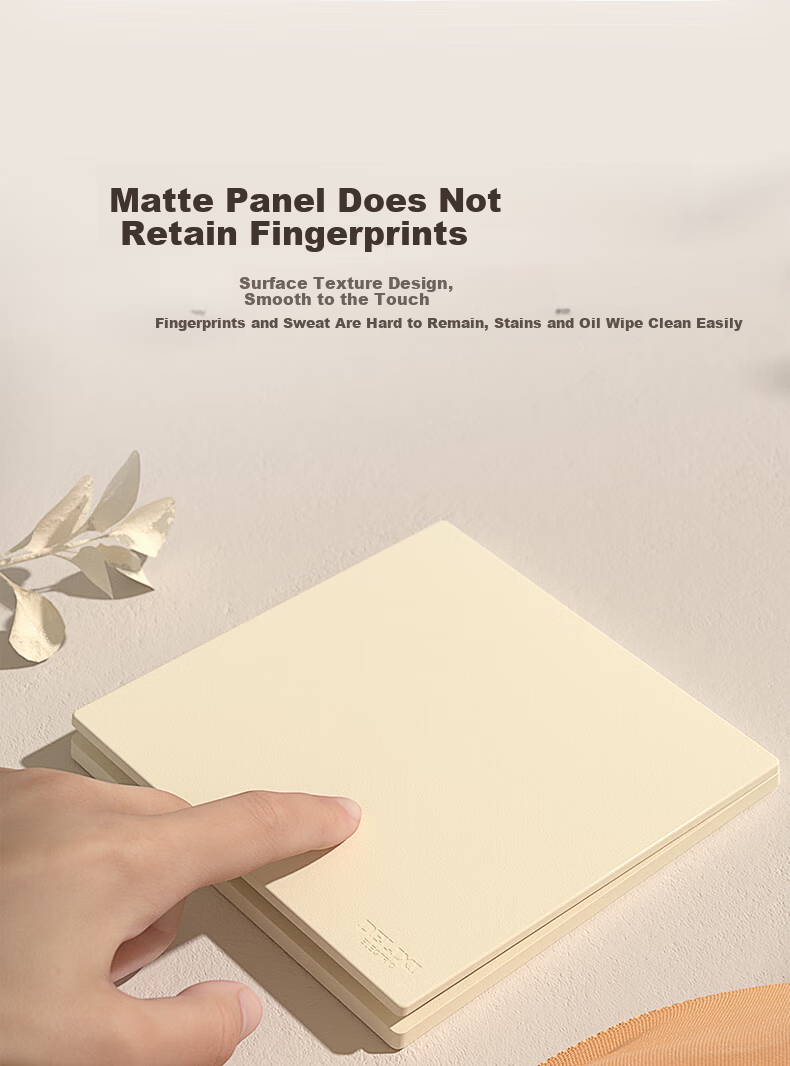 DELIXI Switch Socket CD295 Ultra-thin Matte Frosted Large Panel 86 Type Concealed Silver Osmanthus Yellow Angled Five-hole 10 Pack 11