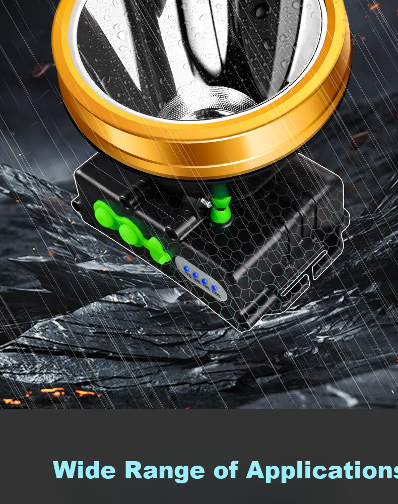 MAX LOAD Headlamp High Brightness Rechargeable Fishing Outdoor Long Battery Life Yellow Light Head-Mounted Flashlight Mining Lamp 12