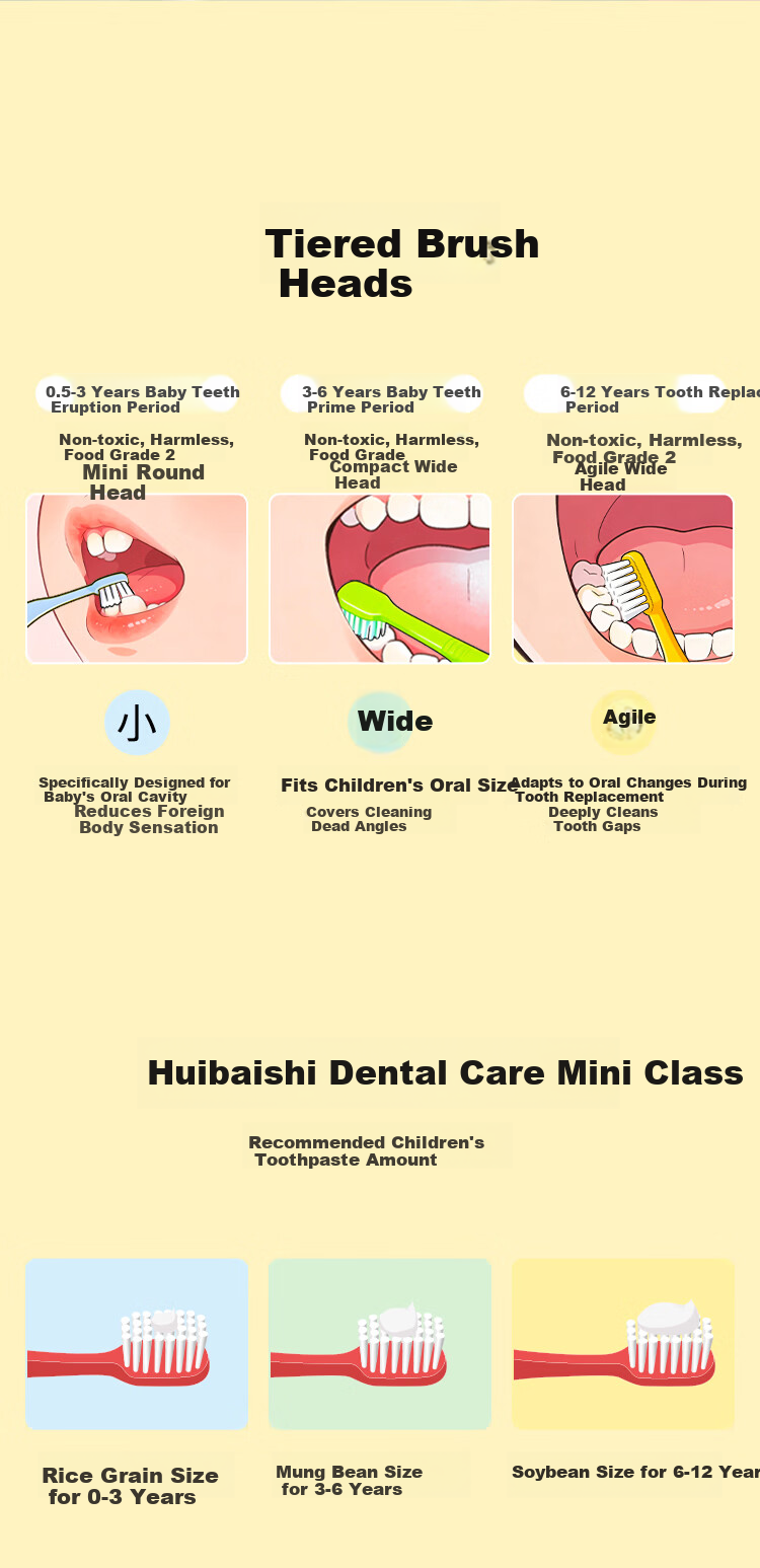 EBISU 6+ Soft Bristle Toothbrush Children's Customized Rounded Soft Bristles Age-Specific Dental Care Oral Cleaning 3-Pack 10