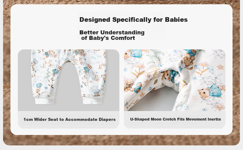 OUYUN Baby Romper Spring Autumn Four Seasons Newborn Jumpsuit Full Moon Crawling Suit Hamster + Flower Wall 73cm 19