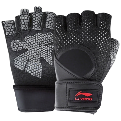 Li-Ning Fitness Gloves for Men And Women, Sports Barbell Equipment, Pull-Up Training, Weightlifting Wrist Guards, Half-Finger Anti-Slip Anti-Chafing