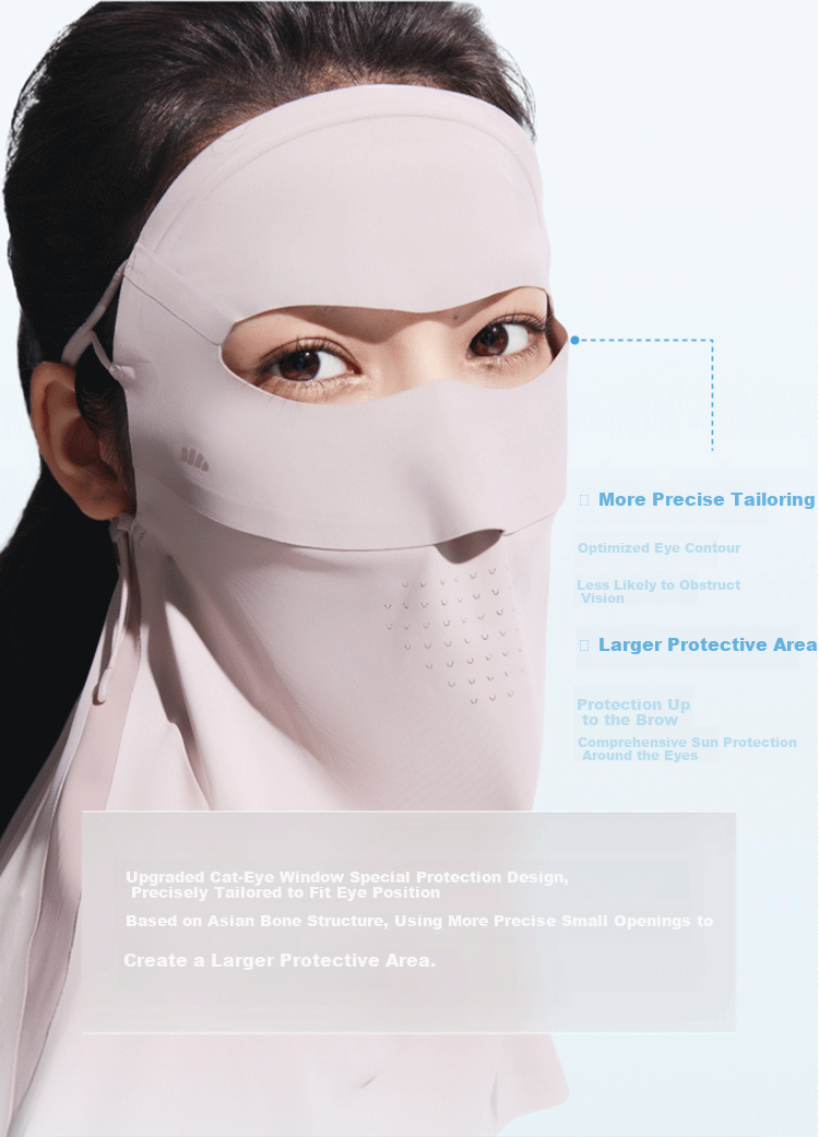 Beneunder Full Face Sunscreen Mask Extended Neck Protection Lightweight Seamless Breathable Face Bikini for Cycling 12