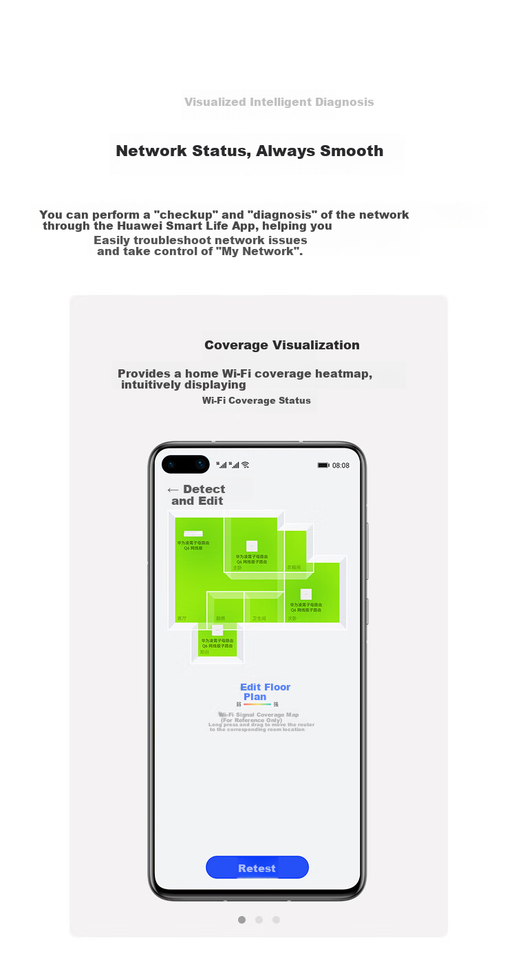 HUAWEI Lingxiao Parent-Child Router Q6 Wired Version Premium Edition (1 Parent + 3 Child Set) Whole-Home Gigabit Wired Networking WiFi6+ 19