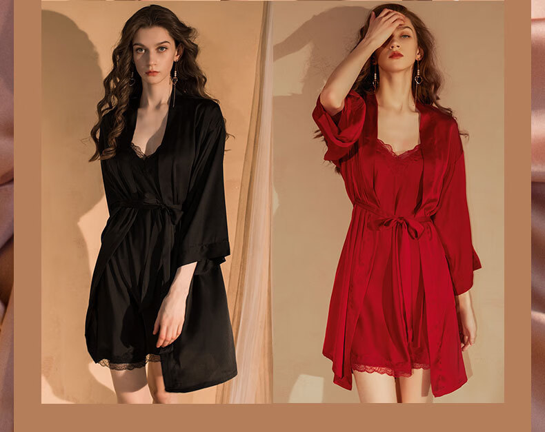BONAS Premium Pure Style Ice Silk Women's Nightdress Imitation Silk Sexy Camisole Sleepwear Gift Box Packaging for Girlfriend 4