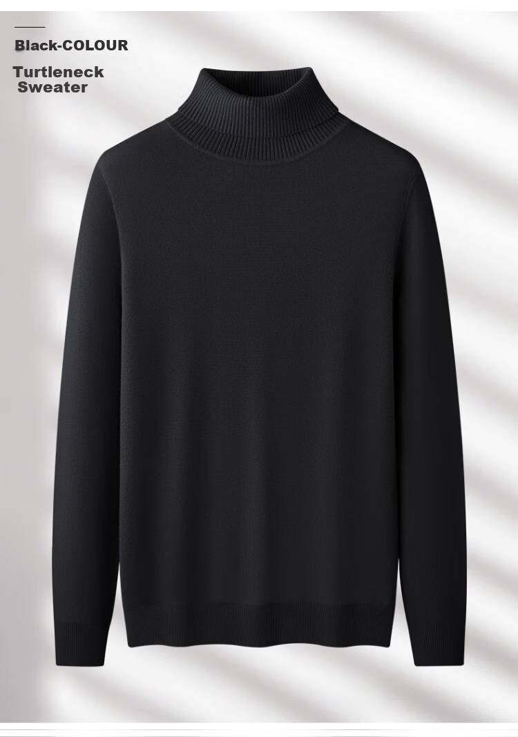 LangSha Men's Half Turtleneck Wool Sweater Winter Thermal Base Layer 10A Grade Antibacterial Knit Warm Underwear 10