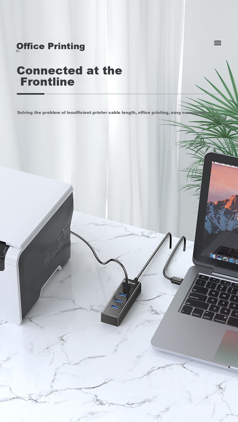 BIAZE USB 3.0 Hub 4-Port USB Splitter Docking Station Laptop Expander Multi-Interface Converter Keyboard Mouse USB Drive Adapter 0.5m 6