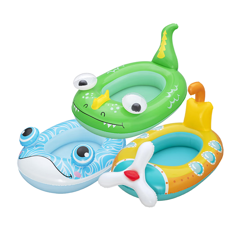 Bestway Inflatable Kids Boat Swim Ring Thickened Wear-Resistant Cartoon Whale Water Toy Baby Float Ring