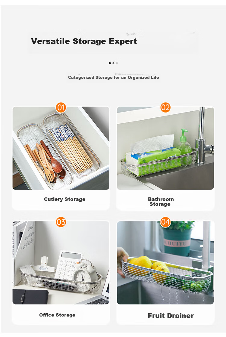Chuida Huang 304 Stainless Steel Chopsticks Basket Disinfection Cabinet Spoon and Chopsticks Storage Basket Household Drainless Chopsticks Box 8