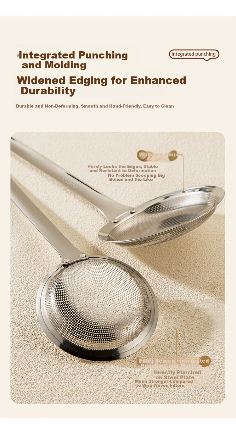 MAXCOOK 316L Stainless Steel Mesh Skimmer Oil Strainer 120 Mesh Fine Filter Sieve 9cm MCCU6585 4