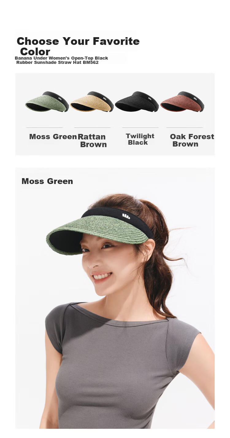 Beneunder Sun Hat Straw Hat UV Protection Women's Sunshade Hat Open Top Hat Black Coating BM562 Oak Brown 14