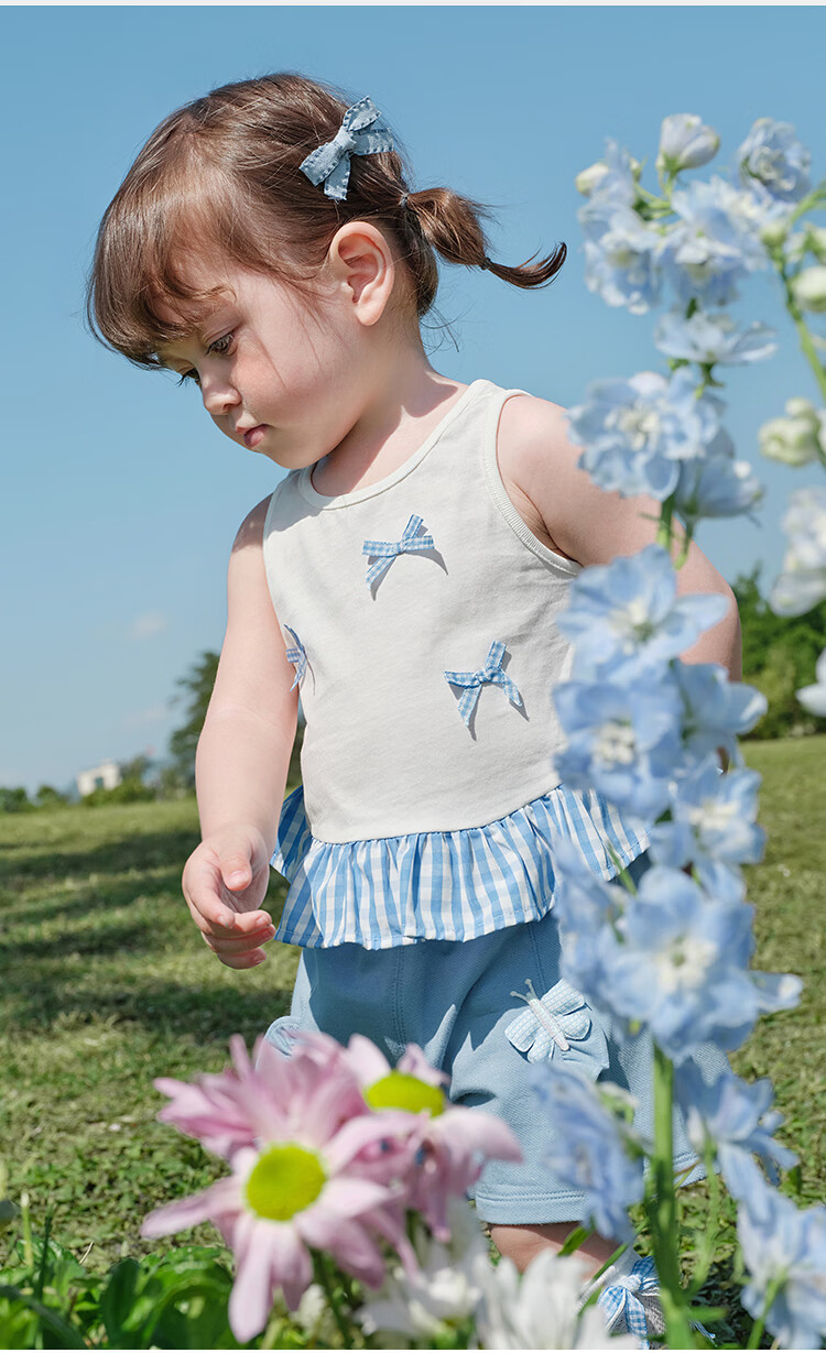 Balabala Girls' Vest 2026 New Summer Pure Cotton Sleeveless Children's Top Baby T-Shirt Fashionable Infant 7