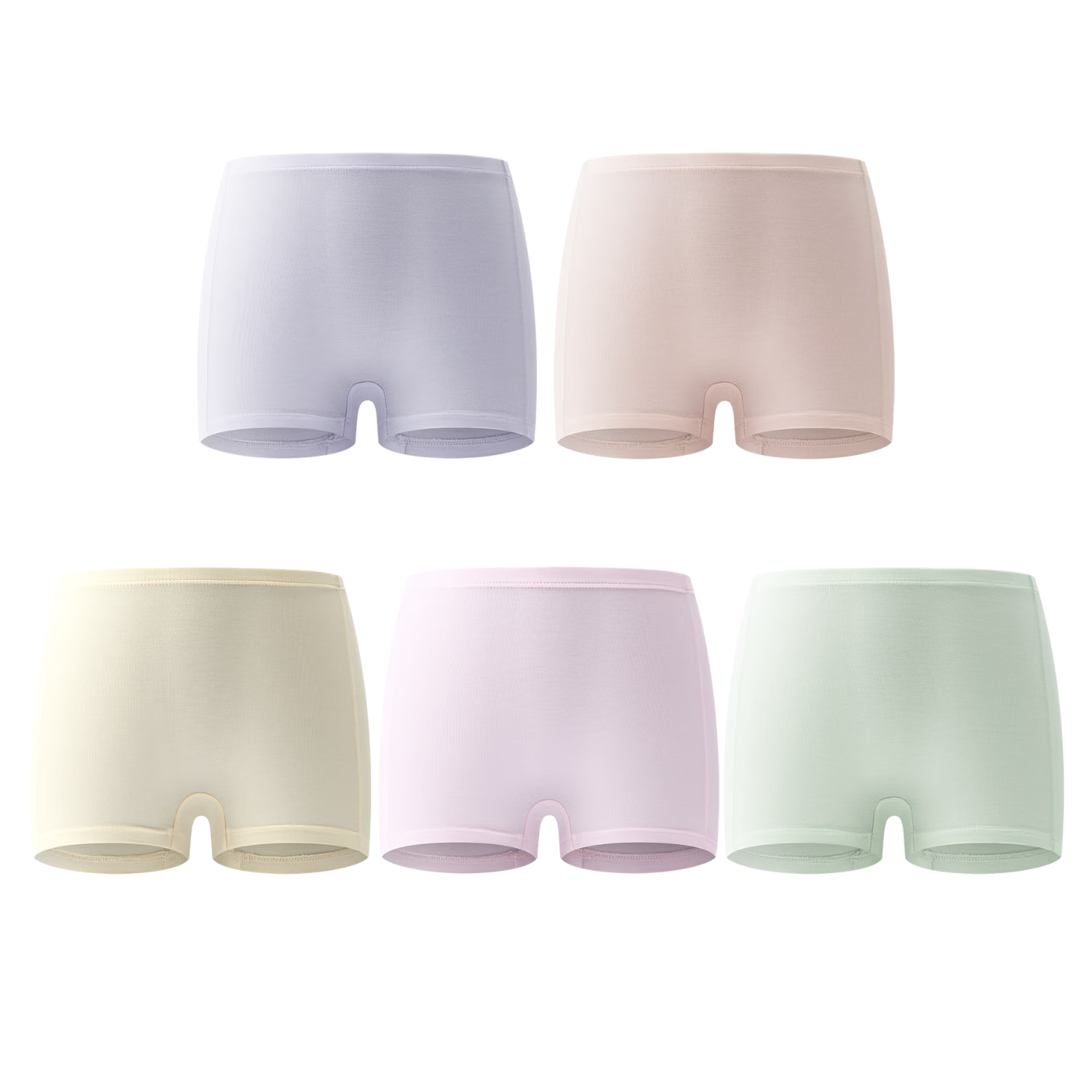 AIMER KIDS Girls' Mid-Rise Boyshorts, Five-Pack, Boys' Antibacterial Underwear, Size 150