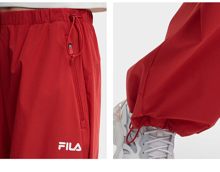 FILA Women's Woven Long Pants 2026 Summer Casual Loose Cool Sun-Protective Straight-Leg Trousers [Han So-hee Style] 49