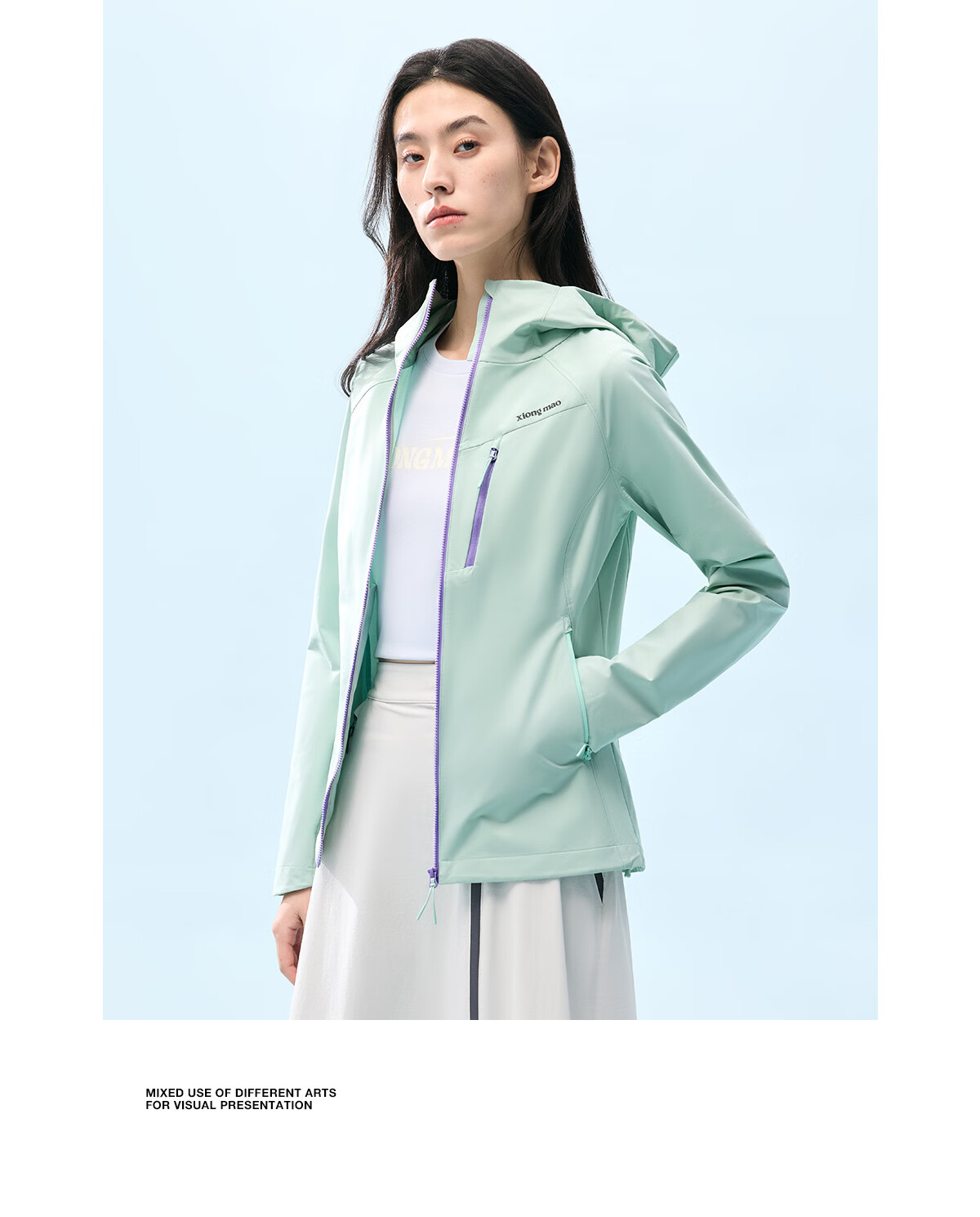 Xiongmao Liu Yifei Same Style [Wanye Soft] Hooded Soft Shell Jacket, Water-Repellent, Windproof, Slim-Fit Coat for Women 1176 21
