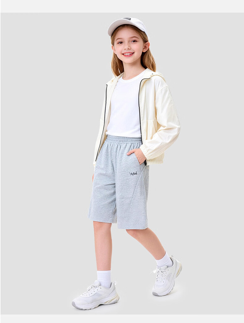 Disney Girls Summer Thin New Children's Five-Point Pants Big Kids Teen Casual Shorts 10136 Heather Gray 130 4
