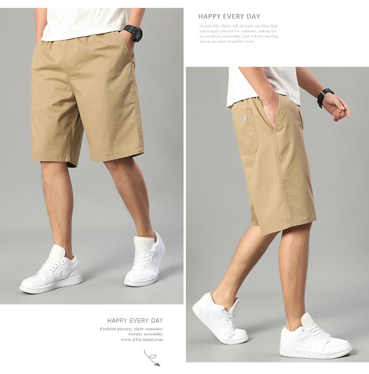 Pierre Cardin Men's Summer Cotton Lightweight Cargo Shorts Loose Straight Five-Point Pants Military Green XL 11