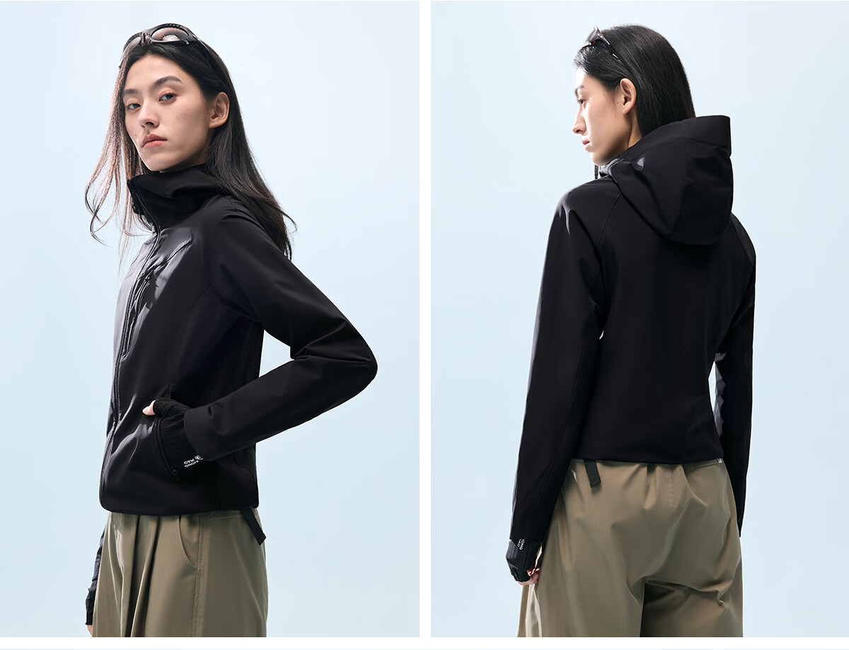 Xiongmao Liu Yifei Same Style [Wanye Soft] Hooded Soft Shell Jacket, Water-Repellent, Windproof, Slim-Fit Coat for Women 1176 39