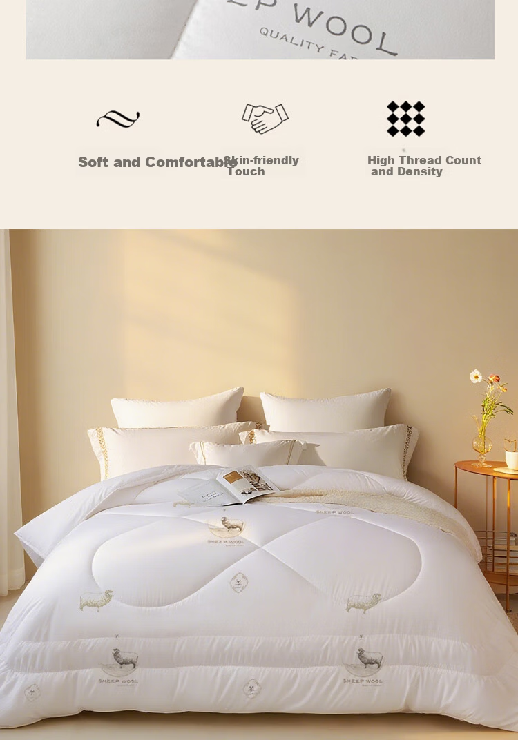 Yuan Life Four Seasons Thickened Quilt 51% Australian Wool Filling Warm Quilt 8 Jin 200*230cm 10