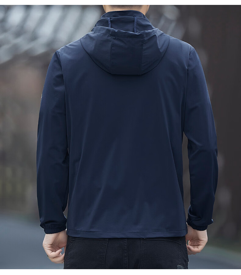 JEEP SPIRIT Men's Summer Sun Protection Jacket Casual Ice Silk Lightweight Breathable Quick-Dry Coat ZH8188 Ink Blue 3XL 10