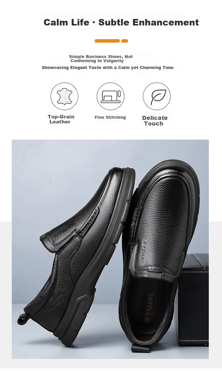 Hengyuanxiang Men's Slip-On Business Casual Breathable Driving Loafers J7276 Black Size 42 6