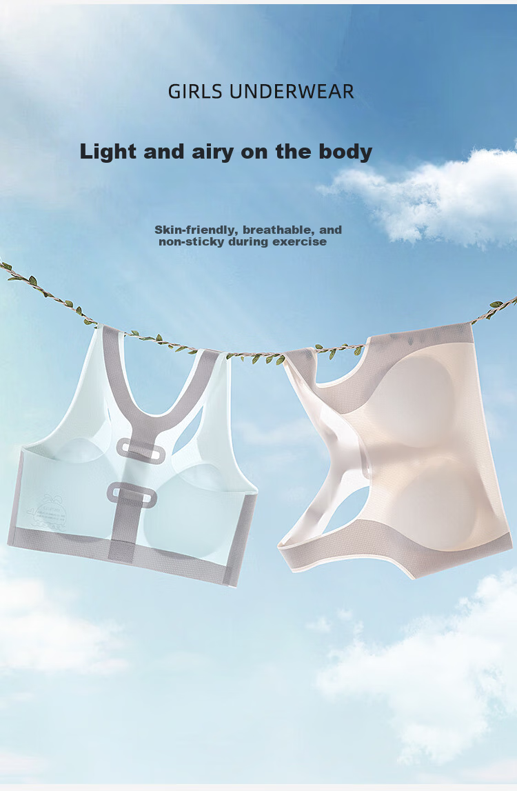 Xueqiman Junior High and High School Girls Bra for Adolescent Girls Development Period Youth Children's Underwear 7
