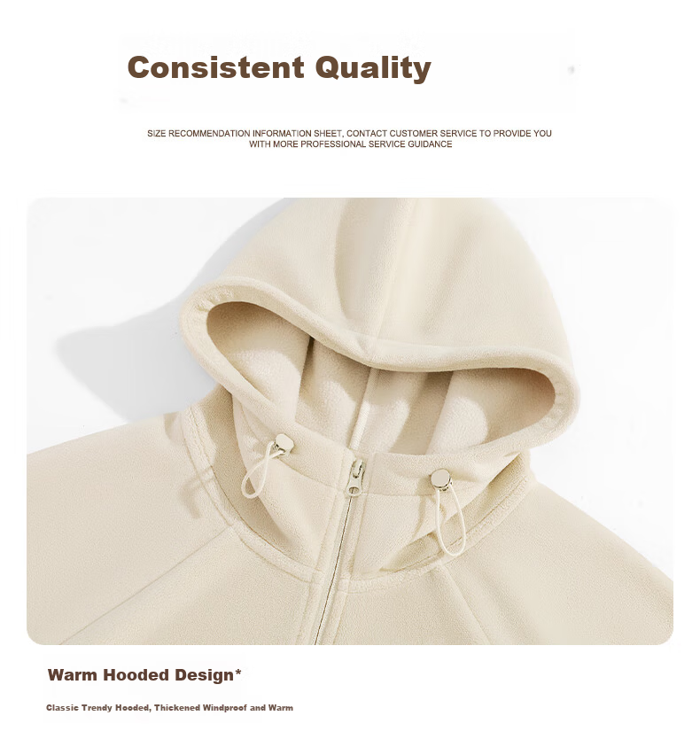 Jeanswest Men's Fleece-Lined Thickened Hooded Cardigan Winter Loose Casual American Style Warm Jacket 4