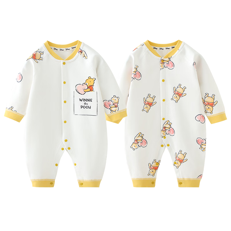 Disney Baby Newborn Bodysuit Four-Season Romper A-Class Pure Cotton Full Moon Unisex Baby Pajamas Spring Autumn
