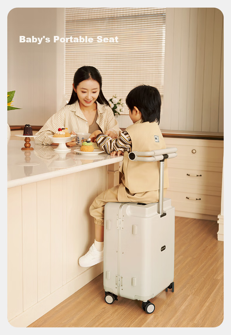 JOYGATRIP Mom Luggage Kids Ride-On Baby Stroller Trolley Suitcase Travel Case Phantom Black 20 Inch 7