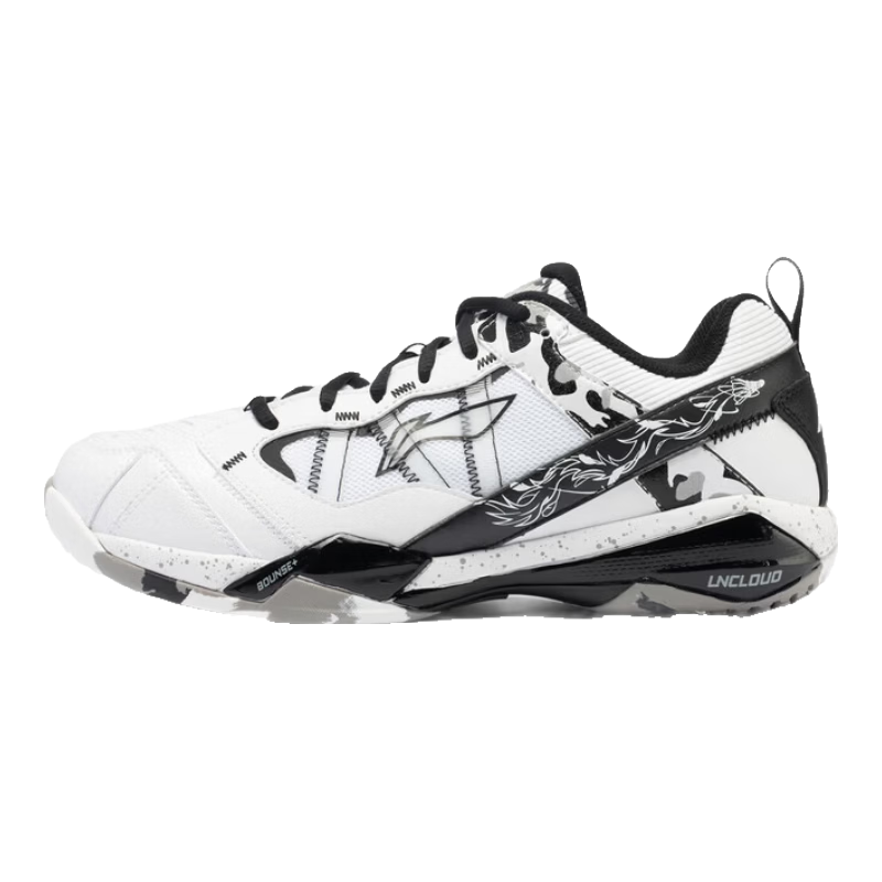 LI-NING Badminton Shoes Invincible Standard White/Black AYZW007-3 Size 37.5