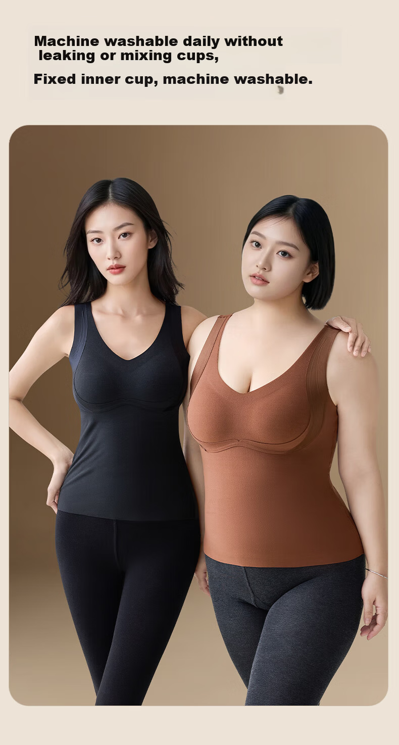 Herbal Original Velvet Warm Vest for Women with Chest Pad Thermal Base Layer High Elasticity Undershirt 2025 Autumn Winter New Edition 14
