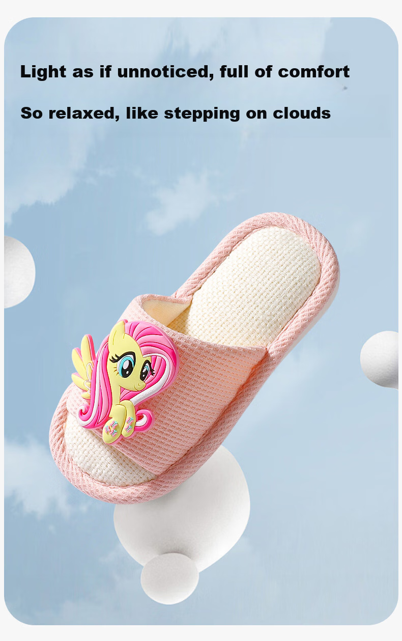 My Little Pony Kids Slippers Boys and Girls Linen Indoor Non-Slip Breathable Spring Summer Purple Size 220 6