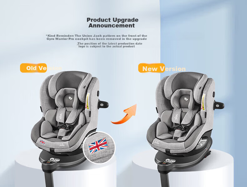 JOIE Child Safety Seat 0-4 Years ADAC Tested 360° Rotation i-Size Certified Gyro Warrior Pro Gray 2