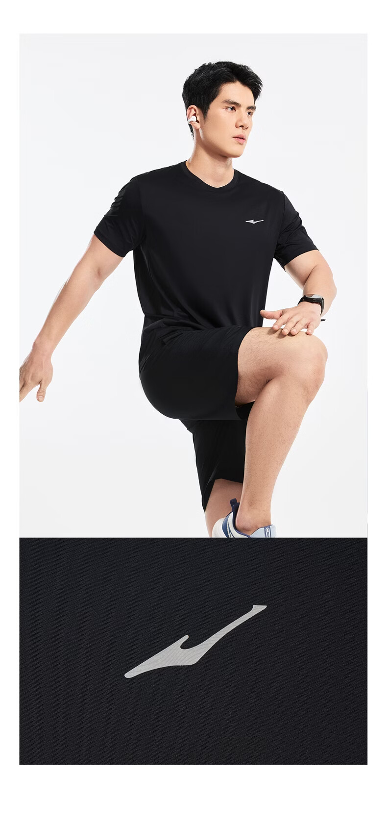 ERKE Summer New Sports Set Short Sleeve and Shorts (2 Pieces) Ice Cool Quick-Dry Moisture-Wicking Outdoor Casual Wear 11