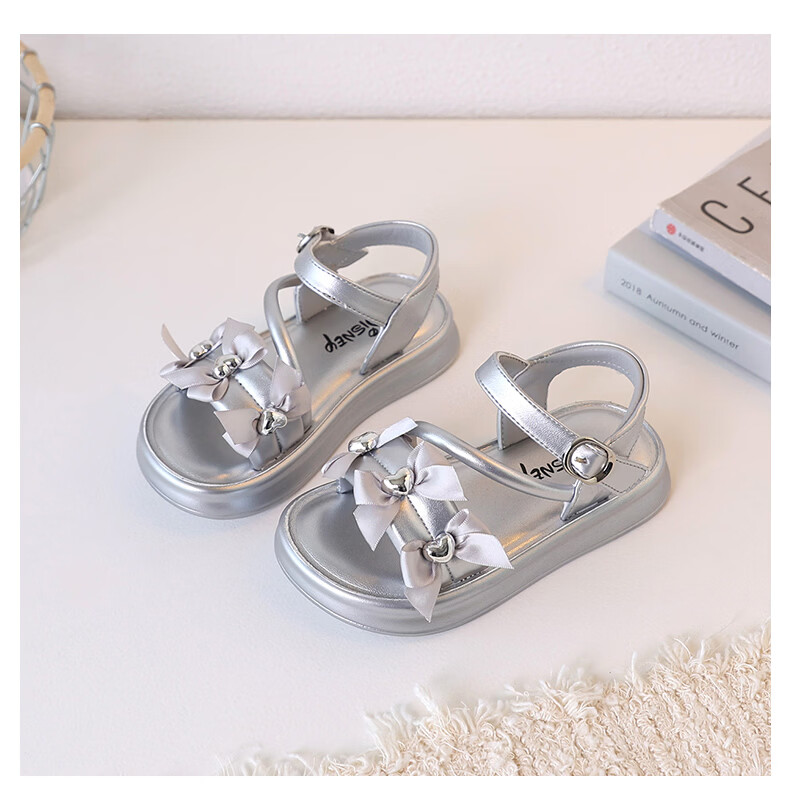 Disney Girls Summer Sandals New Fashion Non-slip Princess Shoes Beige Size 35 18