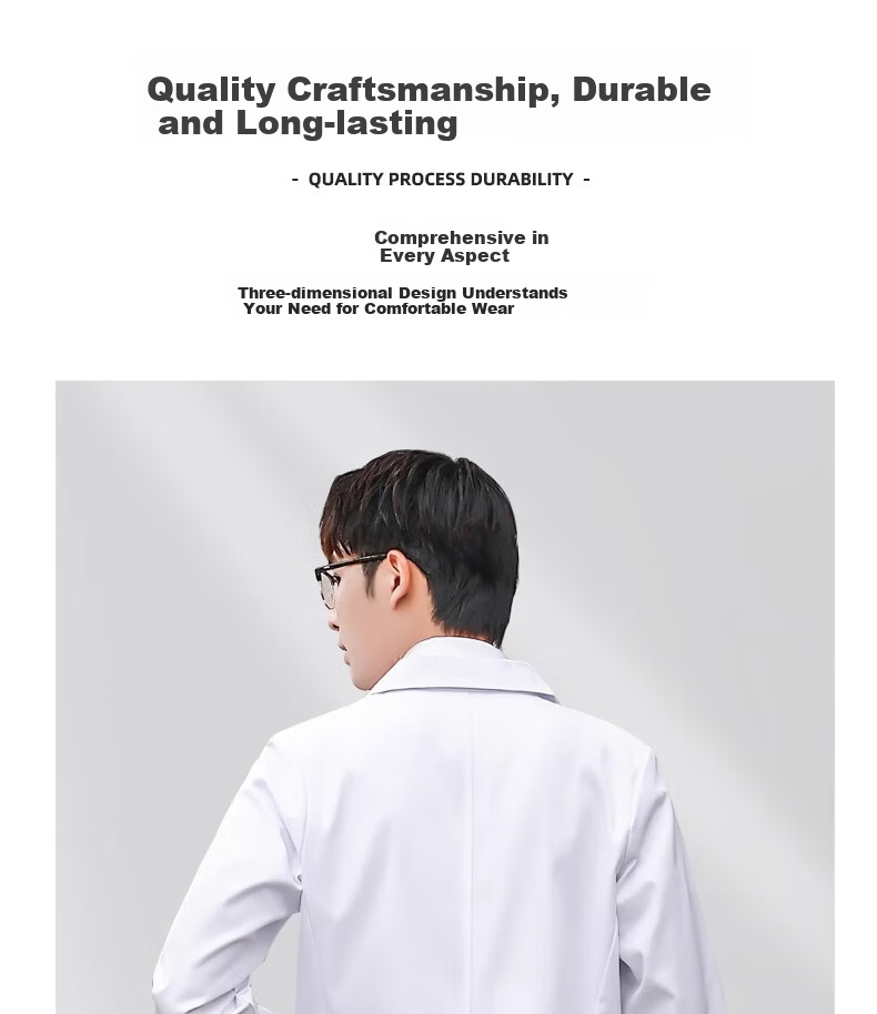 Artiya Long Sleeve White Lab Coat S Size Button Style Customizable Chemical Experiment Workwear Labor Protection Clothing 7