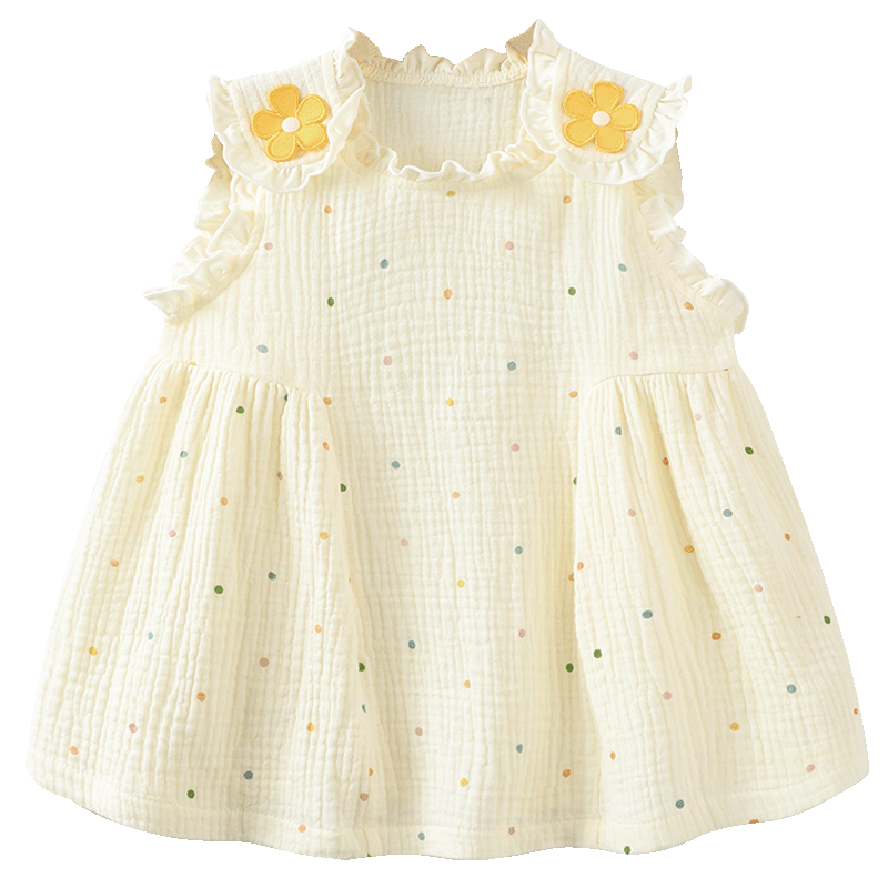 Youqi Girls Sleeveless Dress Summer Infant Toddler Vest Princess Dress Kids Summer Thin Baby Top