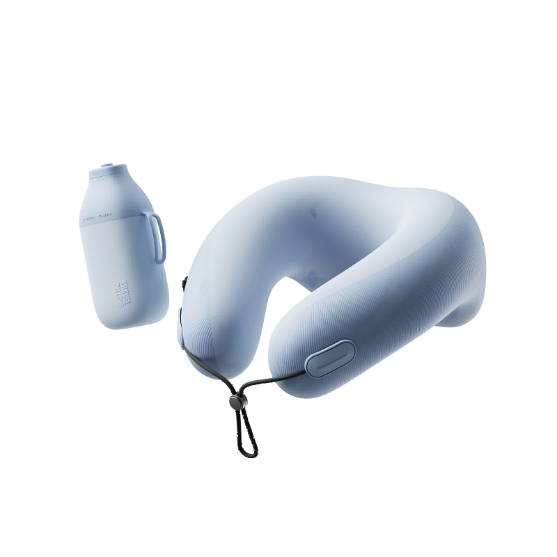 EVERYTHINK Inflatable Travel Neck Pillow U-Shaped Portable Airplane Sleep Pillow