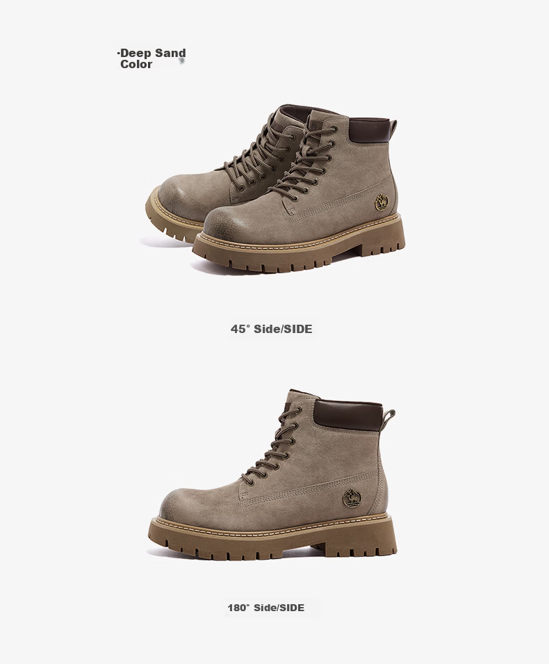 CAMEL [Shanyue] Women's Work Boots Trendy Thick-Soled Martin Boots L25W076018R Earth Yellow (Suede Lining) Size 37 51
