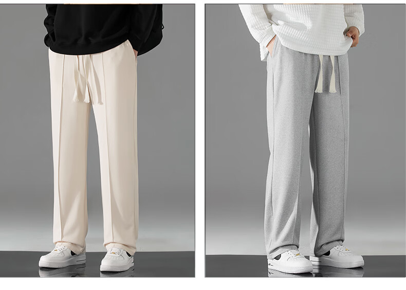 GLM Men's Casual Loose Fit Wide Leg Draped Sports Sweatpants Comfortable Long Pants 18