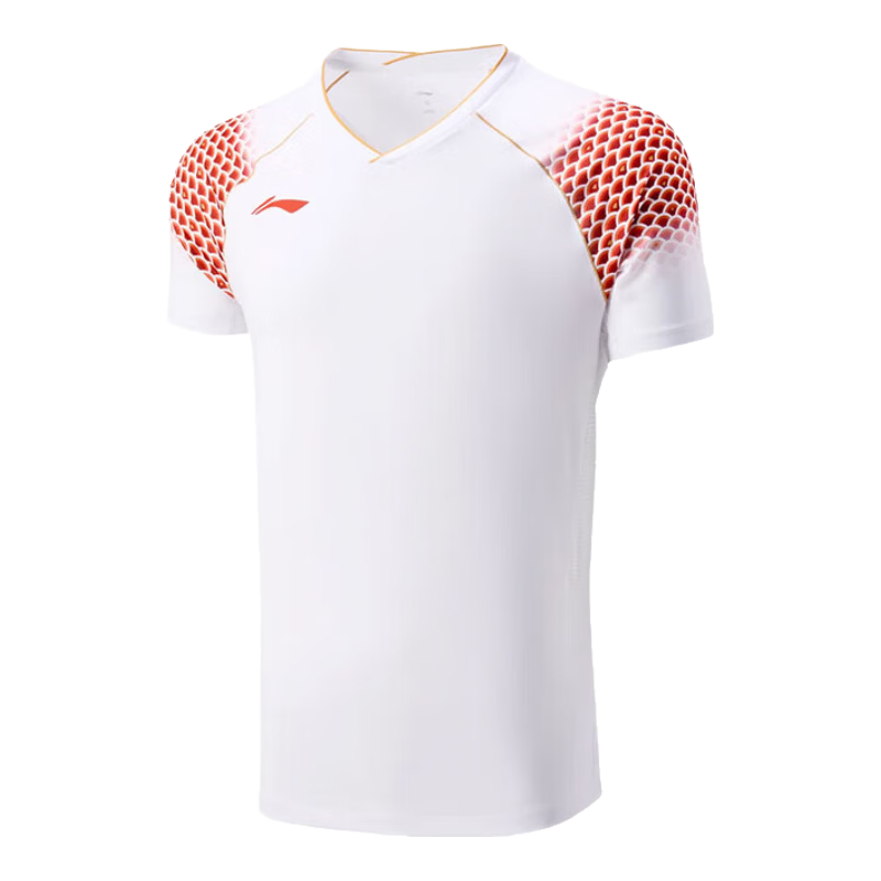 LI-NING Youth Team Badminton Competition Fan Short Sleeve T-Shirt Unisex AAYV153-2 Standard White 2XL