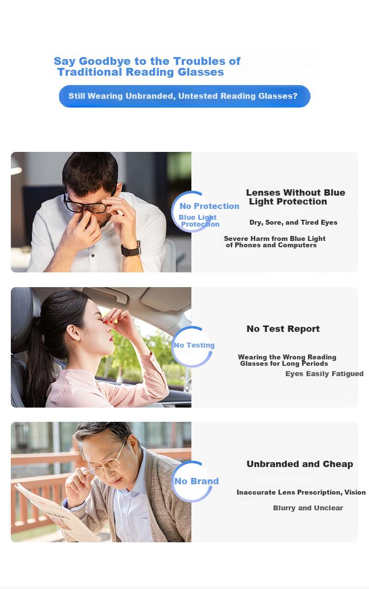 Mr.PuTian Blue Light Blocking Reading Glasses for Men and Women, Business Style, High Definition, Black Frame, +2.50 Diopters (Ages 60-64) 3