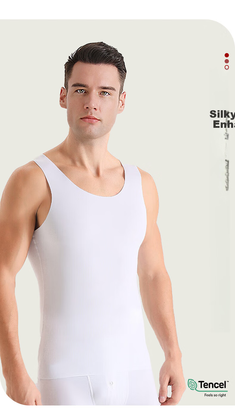 Mengyangwang Men's Modal Racerback Vest Summer Thin Seamless Sports Fitness Sleeveless Base Layer 13