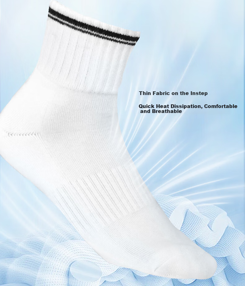 Victor Badminton Socks SK9402-3/AHC/L One Size Three Pairs White Gray Black 10