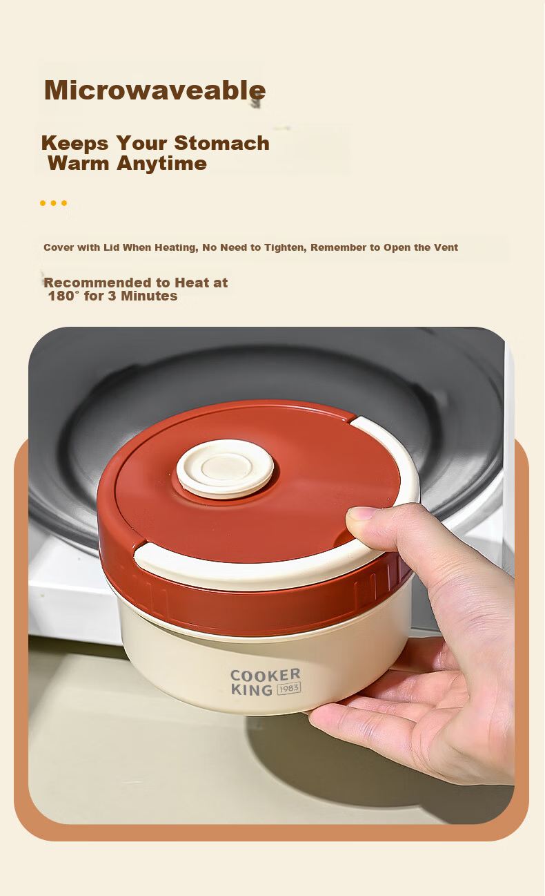Chuida Huang 316L Stainless Steel Inner Liner Insulated Lunch Box Large Capacity Microwaveable Sealed Portable Bento Box for Office Workers 8
