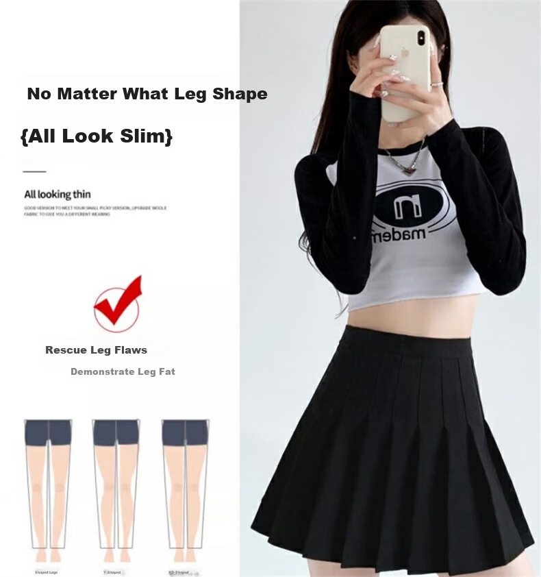 Langsha Pleated Skirt Women Spring 2026 New High Waist Slimming College Style A-Line Mini Skirt Petite JK Suit Short Skirt 15
