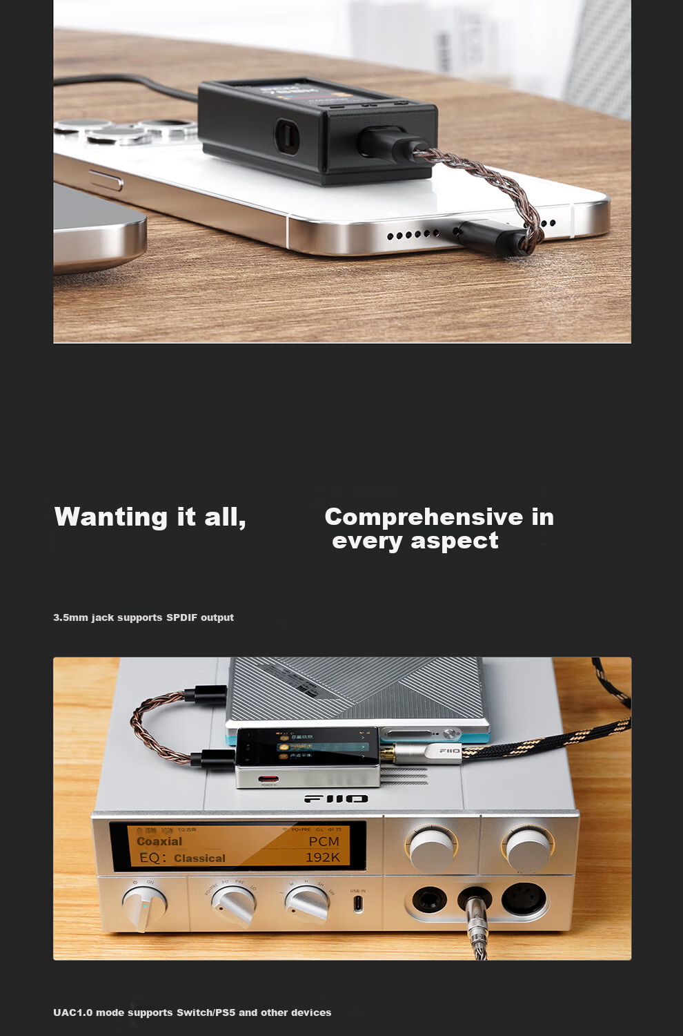 FiiO QX13 Portable HiFi Android Apple DSD Hardware Decoding Mobile Tablet Headphone Amplifier Sound Card Black (Carbon Fiber Edition) 16