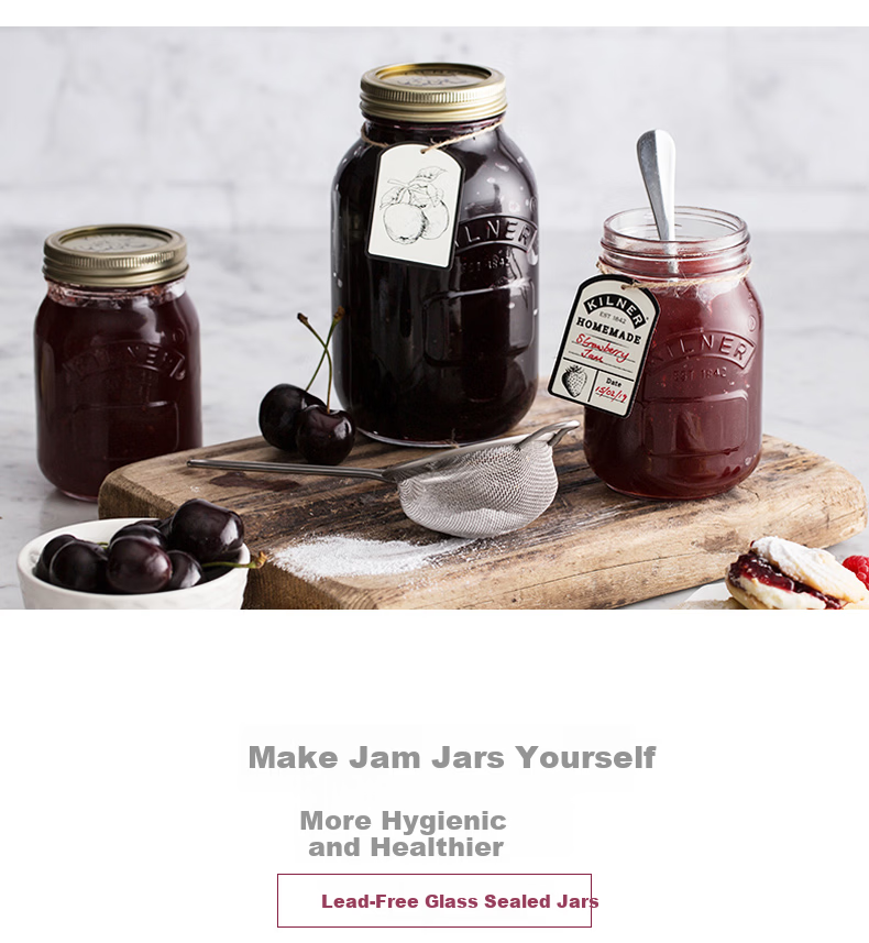Kilner Glass Airtight Jar Food Grade Tea Canister Vacuum Storage Jar Pickle Jar Jam Honey Dispenser Bottle 1000ml 3